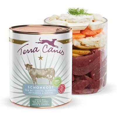 Terra Canis Kalb, Magen-Darm-Schonkost Nassfutter für Hunde, 800g 100% Lebensmittelqualität aller Rohstoffe, leicht verdaulich, ideal bei akuten Magen-Darm-Problemen, getreidefrei Terra Canis Kalb, Magen-Darm-Schonkost Nassfutter für Hunde, 800g 100% Lebensmittelqualität aller Rohstoffe, leicht verdaulich, ideal bei akuten Magen-Darm-Problemen, getreidefrei
