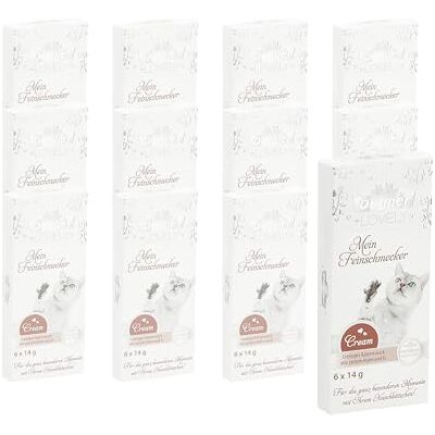 Dehner Premium Lovely Katzensnack, Leckerli Creme glutenfrei, für ausgewachsene Katzen, Huhn und Ei, 12 x 84 g (1 kg) Dehner Premium Lovely Katzensnack, Leckerli Creme glutenfrei, für ausgewachsene Katzen, Huhn und Ei, 12 x 84 g (1 kg)