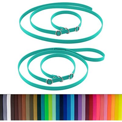 LENNIE BioThane Retrieverleine, 2m lang, Petrol/Teal, 16mm, 19mm, Handschlaufe, Stopperringe, Moxonleine LENNIE BioThane Retrieverleine, 2m lang, Petrol/Teal, 16mm, 19mm, Handschlaufe, Stopperringe, Moxonleine