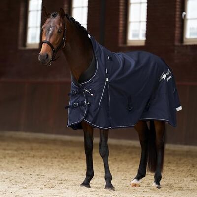 Imperial Riding Outdoordecke IRH Super-Proof 300 g, 1200D Ripstop-Nylon, wasserdicht & atmungsaktiv, Halsteil & 300 g Füllung, robuste Winterdecke Pferde, Navy, 115 Imperial Riding Outdoordecke IRH Super-Proof 300 g, 1200D Ripstop-Nylon, wasserdicht & atmungsaktiv, Halsteil & 300 g Füllung, robuste Winterdecke Pferde, Navy, 115