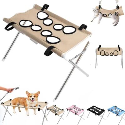 Generic Hundepflege Hängematte, Grooming Hammock für Katzen Hunde, Hundebadetisch Pflegetisch füR Haustiere, Tierpflege Hundepflege Geschirr StäNder mit 8 Löchern für Kleine Mittlere Hunde Zuhause Hundepfleg Generic Hundepflege Hängematte, Grooming Hammock für Katzen Hunde, Hundebadetisch Pflegetisch füR Haustiere, Tierpflege Hundepflege Geschirr StäNder mit 8 Löchern für Kleine Mittlere Hunde Zuhause Hundepfleg