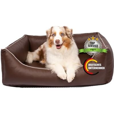 CopcoPet Orthopädisches Hundebett Grosse Hunde – Waschbares Hundekissen 【Wendebett】 Hundekorb aus Kunstleder Formstabiles Hundesofa Hundekörbchen mit erhöhten Rand, Dog Bed Braun 110 x 90 cm CopcoPet Orthopädisches Hundebett Grosse Hunde – Waschbares Hundekissen 【Wendebett】 Hundekorb aus Kunstleder Formstabiles Hundesofa Hundekörbchen mit erhöhten Rand, Dog Bed Braun 110 x 90 cm