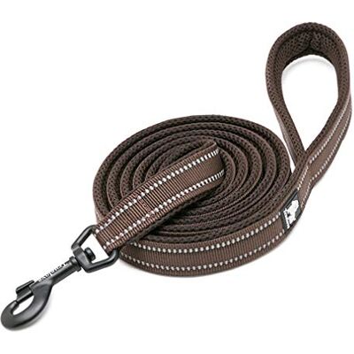 WINHYEPET Dog Leash Nylon Reflective Comfortable Handle Lead Puppy Training Walking Rope Easy Control Suitable Small Medium Large Breeds 110cm Length WHPEU32111 (Brown, L) WINHYEPET Dog Leash Nylon Reflective Comfortable Handle Lead Puppy Training Walking Rope Easy Control Suitable Small Medium Large Breeds 110cm Length WHPEU32111 (Brown, L)