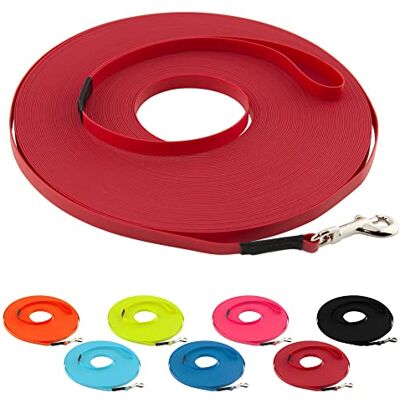 LENNIE Ultraleichte BioThane Schleppleine für Hunde bis 5kg, 2m lang, mit Handschlaufe, Rot, genäht, 9 mm LENNIE Ultraleichte BioThane Schleppleine für Hunde bis 5kg, 2m lang, mit Handschlaufe, Rot, genäht, 9 mm
