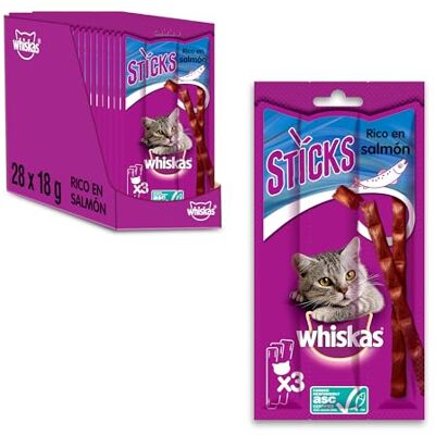 whiskas sticks 28x18g (504g) Ricco di salmone whiskas sticks 28x18g (504g) Ricco di salmone