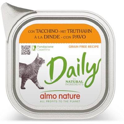 Almo Nature Daily Nassfutter für Erwachsene Katzen Huhn 100 g, Packung mit 32 Almo Nature Daily Nassfutter für Erwachsene Katzen Huhn 100 g, Packung mit 32