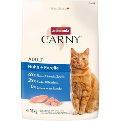 Animonda Adult Huhn + Forelle (10 kg), Adult Trockenfutter für ausgewachsene Katzen, Katzenfutter ohne Getreide und Zucker, Katzentrockenfutter mit 65 % Fleisch und Fisch Animonda Adult Huhn + Forelle (10 kg), Adult Trockenfutter für ausgewachsene Katzen, Katzenfutter ohne Getreide und Zucker, Katzentrockenfutter mit 65 % Fleisch und Fisch