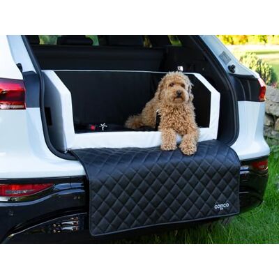 CopcoPet Hundebox Auto Kofferraumschutz Hund mit ladekantenschutz Kofferraum【Mit Tasche】 Kofferraum schutzmatte herausnehmbar Hunde Autositz Wasserabweisend, hundetransportbox 70x55x38cm Weiß/Schwarz CopcoPet Hundebox Auto Kofferraumschutz Hund mit ladekantenschutz Kofferraum【Mit Tasche】 Kofferraum schutzmatte herausnehmbar Hunde Autositz Wasserabweisend, hundetransportbox 70x55x38cm Weiß/Schwarz