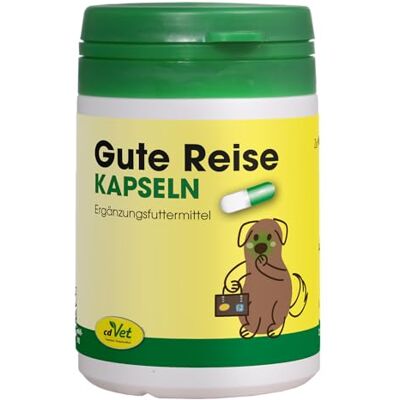 cdVet Gute Reise 30 Kapseln für Hunde Zur ernährungsbedingten Unterstützung bei Übelkeit und Unwohlsein auf Reisen cdVet Gute Reise 30 Kapseln für Hunde Zur ernährungsbedingten Unterstützung bei Übelkeit und Unwohlsein auf Reisen