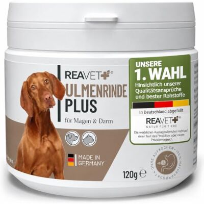 ReaVET Ulmenrinde Plus stark schleimend ohne Aufkochen für Hunde & Katzen 120g Naturrein in Premiumqualität, Verdauung, Darmflora, Magen, Slippery Elm Bark ReaVET Ulmenrinde Plus stark schleimend ohne Aufkochen für Hunde & Katzen 120g Naturrein in Premiumqualität, Verdauung, Darmflora, Magen, Slippery Elm Bark