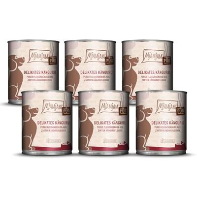 MjAMjAM Premium Nassfutter für Hunde purer Fleischgenuss delikates Känguru pur, 6er Pack (6 x 800 g), getreidefrei mit extra viel Fleisch MjAMjAM Premium Nassfutter für Hunde purer Fleischgenuss delikates Känguru pur, 6er Pack (6 x 800 g), getreidefrei mit extra viel Fleisch