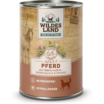 WILDES LAND Pferd mit Süßkartoffel Classic Adult Nassfutter für Hunde 12 x 400 g WILDES LAND Pferd mit Süßkartoffel Classic Adult Nassfutter für Hunde 12 x 400 g