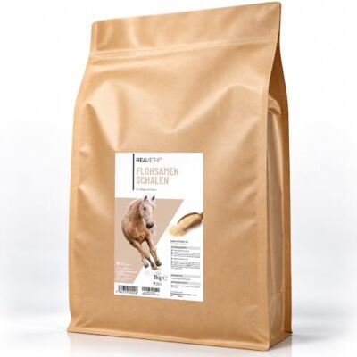 ReaVET Flohsamenschalen für Pferd & Hund 3 kg – Naturrein in Premium Qualität – Ballaststoffreich, glutenfrei, ohne Zusätze, hohe Quellfähigkeit ReaVET Flohsamenschalen für Pferd & Hund 3 kg – Naturrein in Premium Qualität – Ballaststoffreich, glutenfrei, ohne Zusätze, hohe Quellfähigkeit