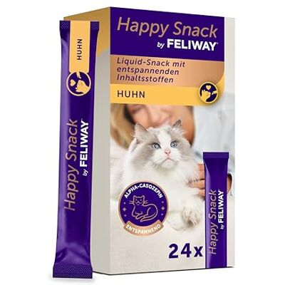 FELIWAY Happy Snack by 24er Huhn, Box mit 24 cremigen Katzensticks Beruhigender Katzensnack, Schleckpaste zur Katzen Beruhigung und Entspannung, Leckerlies, Leckerli, Katzenleckerlis FELIWAY Happy Snack by 24er Huhn, Box mit 24 cremigen Katzensticks Beruhigender Katzensnack, Schleckpaste zur Katzen Beruhigung und Entspannung, Leckerlies, Leckerli, Katzenleckerlis