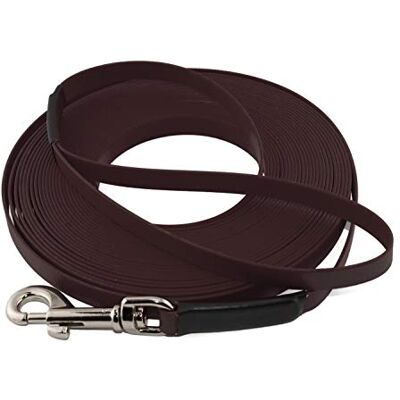 LENNIE Leichte BioThane Schleppleine, 9mm, Hunde 5-15kg, 2m lang, mit Handschlaufe, Dunkelbraun, genäht LENNIE Leichte BioThane Schleppleine, 9mm, Hunde 5-15kg, 2m lang, mit Handschlaufe, Dunkelbraun, genäht