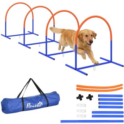 PawHut Hunde-Agility-Trainingsgeräte 4-Teilig Blau+Orange 88x64x95 cm Hund Agility Set, Agilityset Für Ältere Hunde, Hundetrainigsset Mit Tragetasche PawHut Hunde-Agility-Trainingsgeräte 4-Teilig Blau+Orange 88x64x95 cm Hund Agility Set, Agilityset Für Ältere Hunde, Hundetrainigsset Mit Tragetasche