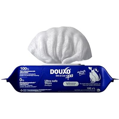 DOUXO Skin & Coat SPA – Ultra-Safe* Feuchttücher für Hund und Katze, 100 Tücher, entfernt Tränen- und Speichelrückstände, erfrischt das Fell und hinterlässt angenehmen Duft, hautfreundliche Rezeptur DOUXO Skin & Coat SPA – Ultra-Safe* Feuchttücher für Hund und Katze, 100 Tücher, entfernt Tränen- und Speichelrückstände, erfrischt das Fell und hinterlässt angenehmen Duft, hautfreundliche Rezeptur
