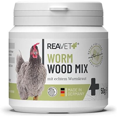 ReaVET Wurm-Kraut Pulver 50g – für Hühner & Geflügel, mit echtem Wurmkraut (Artemisia Absinthium) in rezepturbasierter Pflanzenformel, geeignet für Hühner ReaVET Wurm-Kraut Pulver 50g – für Hühner & Geflügel, mit echtem Wurmkraut (Artemisia Absinthium) in rezepturbasierter Pflanzenformel, geeignet für Hühner