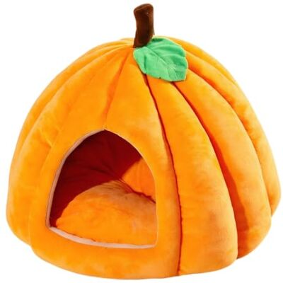 Generic Halbgeschlossenes Plüsch-Kürbis-Katzenhöhlenbett für Halloween, warm Waschbares, abnehmbares Kissen, rutschfeste Unterseite, gemütliches Nest für kleine Hunde, Kätzchen, Kaninchen Generic Halbgeschlossenes Plüsch-Kürbis-Katzenhöhlenbett für Halloween, warm Waschbares, abnehmbares Kissen, rutschfeste Unterseite, gemütliches Nest für kleine Hunde, Kätzchen, Kaninchen