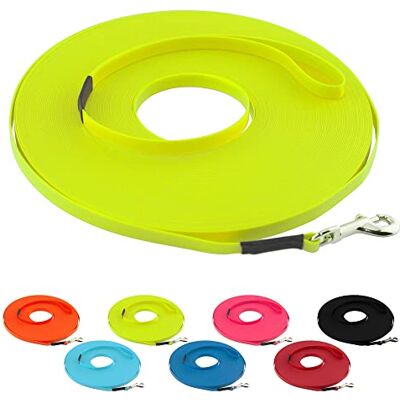 LENNIE Ultraleichte BioThane Schleppleine für Hunde bis 5kg, 8m lang, mit Handschlaufe, Neon-Gelb, genäht, 9 mm LENNIE Ultraleichte BioThane Schleppleine für Hunde bis 5kg, 8m lang, mit Handschlaufe, Neon-Gelb, genäht, 9 mm