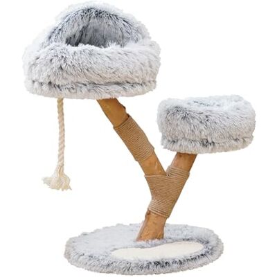 Dehner Lieblinge Kratzbaum Berlioz, Katzenbaum robust, Kletterbaum für Katzen, ca. 49 x 83 x 49 cm, Plüsch/Spanplatte/Jute/Holz, hellgrau Dehner Lieblinge Kratzbaum Berlioz, Katzenbaum robust, Kletterbaum für Katzen, ca. 49 x 83 x 49 cm, Plüsch/Spanplatte/Jute/Holz, hellgrau
