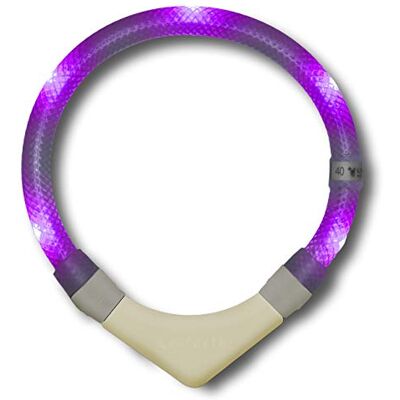 LEUCHTIE ® Plus NL Leuchthalsband Hund batteriebetrieben, nachleuchtend phosphoreszierendes Batterieteil, wasserdichtes LED Halsband, 100h Leuchtdauer, enorm hell, Lavendel Größe 42,5 LEUCHTIE ® Plus NL Leuchthalsband Hund batteriebetrieben, nachleuchtend phosphoreszierendes Batterieteil, wasserdichtes LED Halsband, 100h Leuchtdauer, enorm hell, Lavendel Größe 42,5