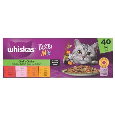 WHISKAS - Tasty Mix Sachets En Sauce - 4 Varietäten - Katzenfutter WHISKAS - Tasty Mix Sachets En Sauce - 4 Varietäten - Katzenfutter