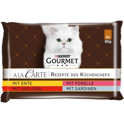 Purina Katzen-Nassfutter - Gourmet a la Carte, 4 Tüten 85g - bunt Purina Katzen-Nassfutter - Gourmet a la Carte, 4 Tüten 85g - bunt