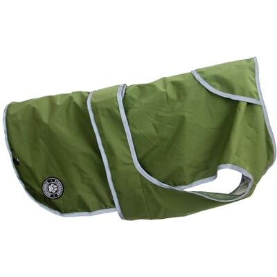 Ancol Stormguard Softshell-Hundemantel in Khaki – wasserdichte Haustier-Regenjacke mit Loch für Geschirr – reflektierende Kanten – Welpenbekleidung – Größe S/M Ancol Stormguard Softshell-Hundemantel in Khaki – wasserdichte Haustier-Regenjacke mit Loch für Geschirr – reflektierende Kanten – Welpenbekleidung – Größe S/M