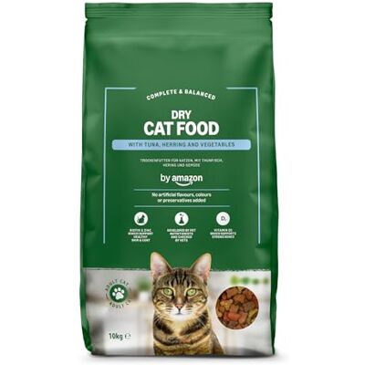 Amazon – Vollwertiges Katzentrockenfutter für ausgewachsene Katzen mit Thunfisch und Hering, 1 Packung à 10,0kg (zuvor Our Essentials) Amazon – Vollwertiges Katzentrockenfutter für ausgewachsene Katzen mit Thunfisch und Hering, 1 Packung à 10,0kg (zuvor Our Essentials)
