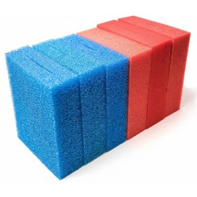 Pondlife Filterschwamm Teichfilter 6er-Set, kompatibel mit Oase BioTec 10, 25 x 25 x 8 cm, Filterschaum geschlitzt, 3X Blau grob 10 ppi + 3X Rot fein 30 ppi, Ersatz-Filterschwämme Gartenteich Pondlife Filterschwamm Teichfilter 6er-Set, kompatibel mit Oase BioTec 10, 25 x 25 x 8 cm, Filterschaum geschlitzt, 3X Blau grob 10 ppi + 3X Rot fein 30 ppi, Ersatz-Filterschwämme Gartenteich