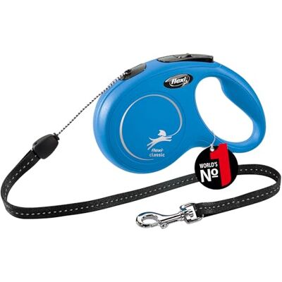 flexi ® Classic S 8m Seil Roll-Leine für kleine Hunde bis 12 kg Blau ausziehbare Hundeleine Gewicht 228.8 gr Maße 10.3 x 16.8 cm flexi ® Classic S 8m Seil Roll-Leine für kleine Hunde bis 12 kg Blau ausziehbare Hundeleine Gewicht 228.8 gr Maße 10.3 x 16.8 cm