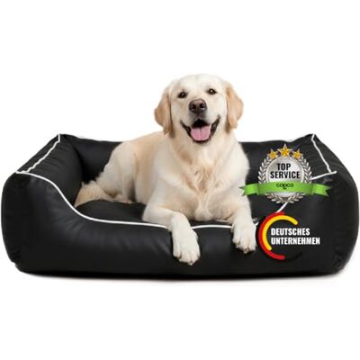 CopcoPet Hundebett kleine Hunde – Waschbares Hundekissen 【Wendebett】 Hundekorb aus Kunstleder Formstabiles Hundesofa Hundekörbchen mit erhöhten Rand, Dog Bed Schwarz 70 x 55 cm CopcoPet Hundebett kleine Hunde – Waschbares Hundekissen 【Wendebett】 Hundekorb aus Kunstleder Formstabiles Hundesofa Hundekörbchen mit erhöhten Rand, Dog Bed Schwarz 70 x 55 cm