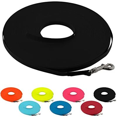 LENNIE Ultraleichte BioThane Schleppleine für Hunde bis 5kg, 2m lang, ohne Handschlaufe, Schwarz, genäht, 9 mm LENNIE Ultraleichte BioThane Schleppleine für Hunde bis 5kg, 2m lang, ohne Handschlaufe, Schwarz, genäht, 9 mm