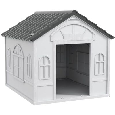 PawHut Hundehütte wetterfestes Hundehaus mit Satteldach 65 x 75,7 x 63 cm Outdoor Hütte für mittelgroße Hunde unter 20 kg, Indoor, Outdoor Grau PawHut Hundehütte wetterfestes Hundehaus mit Satteldach 65 x 75,7 x 63 cm Outdoor Hütte für mittelgroße Hunde unter 20 kg, Indoor, Outdoor Grau