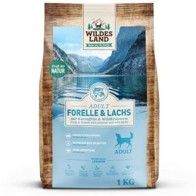 WILDES LAND Forelle & Lachs mit Kartoffel Classic Adult Trockenfutter für Hunde 4 x 1 kg WILDES LAND Forelle & Lachs mit Kartoffel Classic Adult Trockenfutter für Hunde 4 x 1 kg