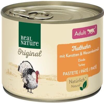 REAL NATURE Original Nassfutter Katze, Adult Truthahn, Karotten 6x200 g REAL NATURE Original Nassfutter Katze, Adult Truthahn, Karotten 6x200 g