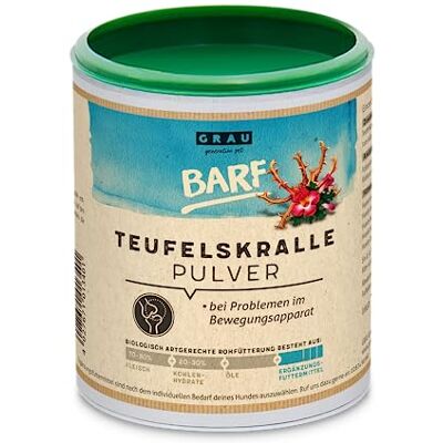 Grau das Original 100% reines Teufelskralle Pulver, für Sehnen und Bänder, Gelenkpulver zur Unterstützung der Beweglichkeit & Gelenkfunktion1er Pack (1 x 300 g), Ergänzungsfuttermittel für Hunde Grau das Original 100% reines Teufelskralle Pulver, für Sehnen und Bänder, Gelenkpulver zur Unterstützung der Beweglichkeit & Gelenkfunktion1er Pack (1 x 300 g), Ergänzungsfuttermittel für Hunde