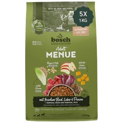Bosch HPC Menue Adult mit Rind, Leber & Pansen5 x 1 kg Bosch HPC Menue Adult mit Rind, Leber & Pansen5 x 1 kg
