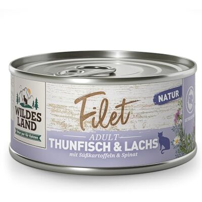 WILDES LAND – Lachs Nassfutter mit extra hohem Fleischanteil und natürlichen Zutaten für ausgewachsene Hunde. Alleinfutter ohne Zusatzstoffe in der Dose 12x80g Lachs WILDES LAND – Lachs Nassfutter mit extra hohem Fleischanteil und natürlichen Zutaten für ausgewachsene Hunde. Alleinfutter ohne Zusatzstoffe in der Dose 12x80g Lachs