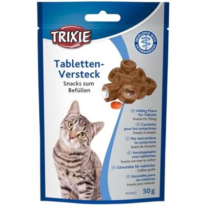 TRIXIE Tablettenversteck Snack für Katzen 50 g Erleichterte Tablettengabe Ergänzungsfuttermittel Zur Unterstützung bei der Gabe von Medikamenten Mit Huhn und Katzenminze TRIXIE Tablettenversteck Snack für Katzen 50 g Erleichterte Tablettengabe Ergänzungsfuttermittel Zur Unterstützung bei der Gabe von Medikamenten Mit Huhn und Katzenminze