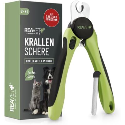ReaVET Krallenschere für Hunde & Katzen Inklusive Krallenfeile & Abstandshalter I Edelstahl Krallenzange zur Krallenpflege, Krallenschneider I Nagelschere Nagelknipser Hund ReaVET Krallenschere für Hunde & Katzen Inklusive Krallenfeile & Abstandshalter I Edelstahl Krallenzange zur Krallenpflege, Krallenschneider I Nagelschere Nagelknipser Hund