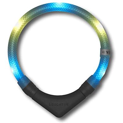 LEUCHTIE ® Plus Leuchthalsband Hund batteriebetrieben, wasserdichtes LED Halsband, Hundehalsband Leuchtend mit 100 h Leuchtdauer, enorm hell, eisblau-vanille Größe 50 LEUCHTIE ® Plus Leuchthalsband Hund batteriebetrieben, wasserdichtes LED Halsband, Hundehalsband Leuchtend mit 100 h Leuchtdauer, enorm hell, eisblau-vanille Größe 50