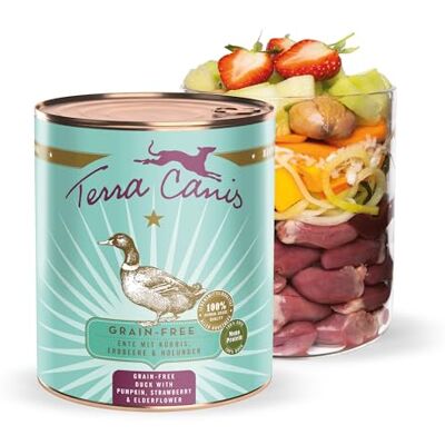 Terra Canis Ente mit Kürbis, Getreidefrei Nassfutter für Hunde, 800g 100% Lebensmittelqualität aller Rohstoffe, mit frischem Fleisch, reich an Nährstoffen, getreide- und glutenfrei Terra Canis Ente mit Kürbis, Getreidefrei Nassfutter für Hunde, 800g 100% Lebensmittelqualität aller Rohstoffe, mit frischem Fleisch, reich an Nährstoffen, getreide- und glutenfrei