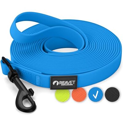 ReaVET Schleppleine für Hunde 5 Meter, Blau I Robuste & wasserfeste Hundeleine lang I Übungsleine mit Griff, Trainingsleine Laufleine für große & kleine Hunde ReaVET Schleppleine für Hunde 5 Meter, Blau I Robuste & wasserfeste Hundeleine lang I Übungsleine mit Griff, Trainingsleine Laufleine für große & kleine Hunde
