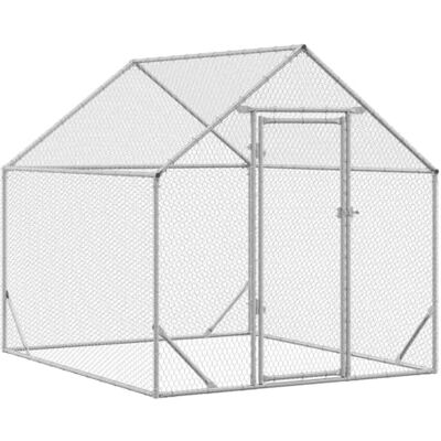 vidaXL Hühnerkäfig Silber 200 x 170 x 177 cm Verzinkter Stahl vidaXL Hühnerkäfig Silber 200 x 170 x 177 cm Verzinkter Stahl