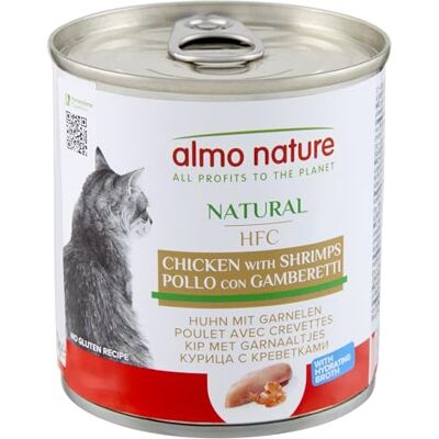 Almo Nature HFC Natural Nassfutter für ausgewachsene Katzen Huhn und Garnelen 280g, 12er Pack Almo Nature HFC Natural Nassfutter für ausgewachsene Katzen Huhn und Garnelen 280g, 12er Pack
