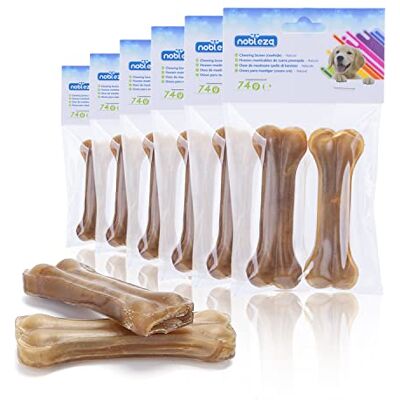 Nobleza Hunde Kauknochen 10CM x 12 Stück, 100% natürliche rinderhautknochen und hundeknochen für kleine Hunde, Dog Bones proteinreiche Nobleza Hunde Kauknochen 10CM x 12 Stück, 100% natürliche rinderhautknochen und hundeknochen für kleine Hunde, Dog Bones proteinreiche