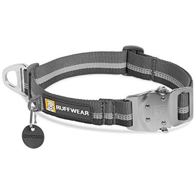 RUFFWEAR Top Rope Hundehalsband, Reflektierendes Halsband mit Metallschnalle für den Täglichen Gebrauch, Granitgrau, 28–36 cm RUFFWEAR Top Rope Hundehalsband, Reflektierendes Halsband mit Metallschnalle für den Täglichen Gebrauch, Granitgrau, 28–36 cm