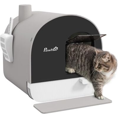 PawHut Katzentoilette mit Deckel für Kleine Katzen 43 x 44 x 47 cm Grau Katzenklo, Cat Litter Box, mit Schaufel, Streu-Matte, Ausziehbares Tablett, Geruchskontrolle, Einfache Reinigung PawHut Katzentoilette mit Deckel für Kleine Katzen 43 x 44 x 47 cm Grau Katzenklo, Cat Litter Box, mit Schaufel, Streu-Matte, Ausziehbares Tablett, Geruchskontrolle, Einfache Reinigung